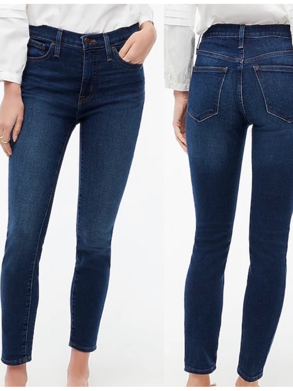 J.Crew Factory 9” High Rise Skinny Jeans 29P Petite Medium Wash Stretch Denim